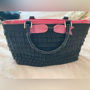 Black with pink bow purse